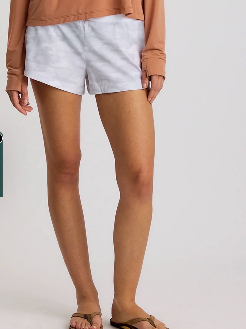 Free Fly Apparel 3 inch Breeze short White Light Gray Camo Athletic Shorts